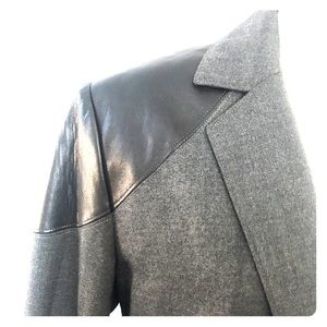 Doo.Ri Charcoal Wool and Leather Blazer